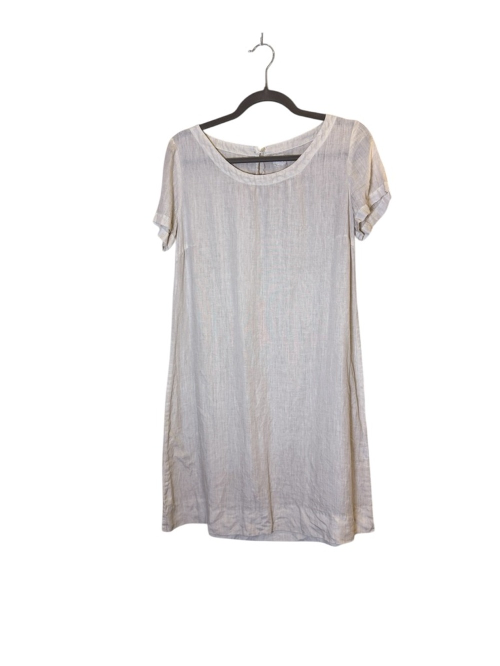 120% Lino A-Line Linen Minimalist Mini Dress sz 6/8